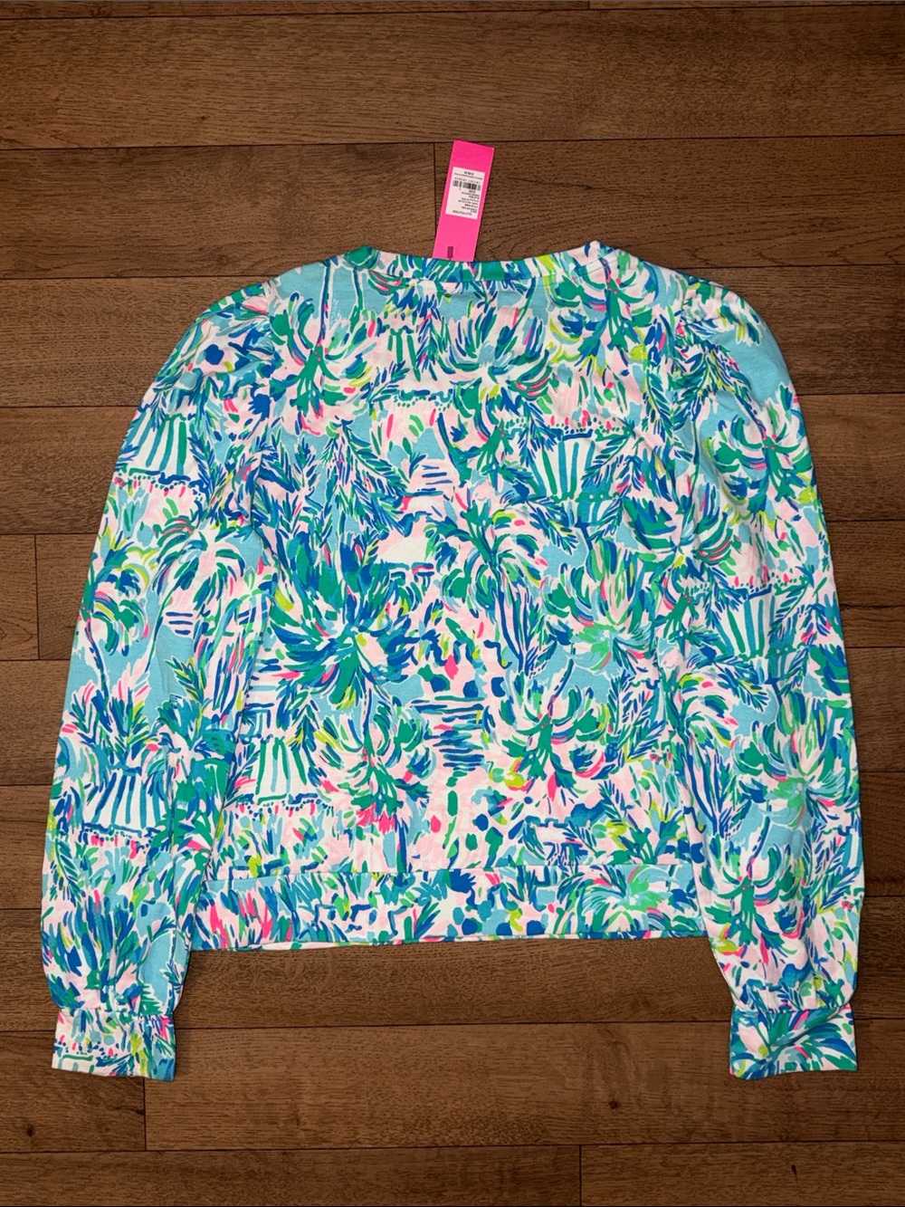 Lilly Pulitzer Size Large Jansen Sweatshirt Blue Ibiza Cabana Long Sleeve NWT L - Picture 2 of 12